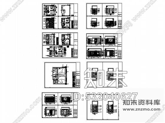 施工图重庆现代简约四星级酒店商务套房装修施工图cad施工图下载【ID:532040627】