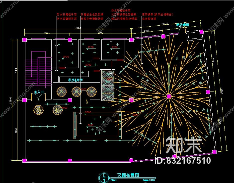 LOFT风格网吧网咖室内设计装修CAD施工图+2张效果图施工图下载【ID:832167510】