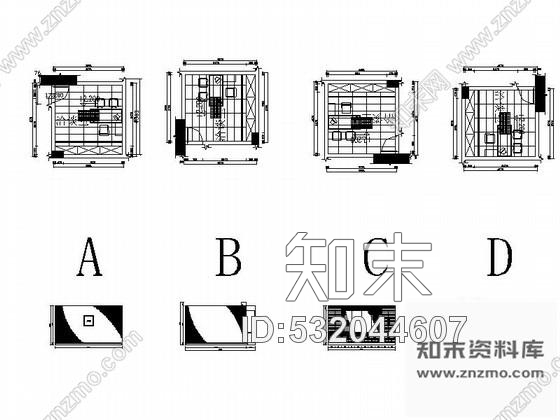 施工图深圳某商务酒店洽谈室装修图cad施工图下载【ID:532044607】