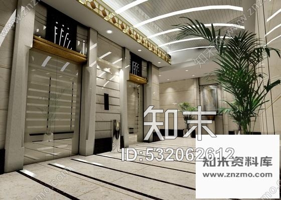 施工图宾馆电梯厅装修设计图含效果图cad施工图下载【ID:532062612】