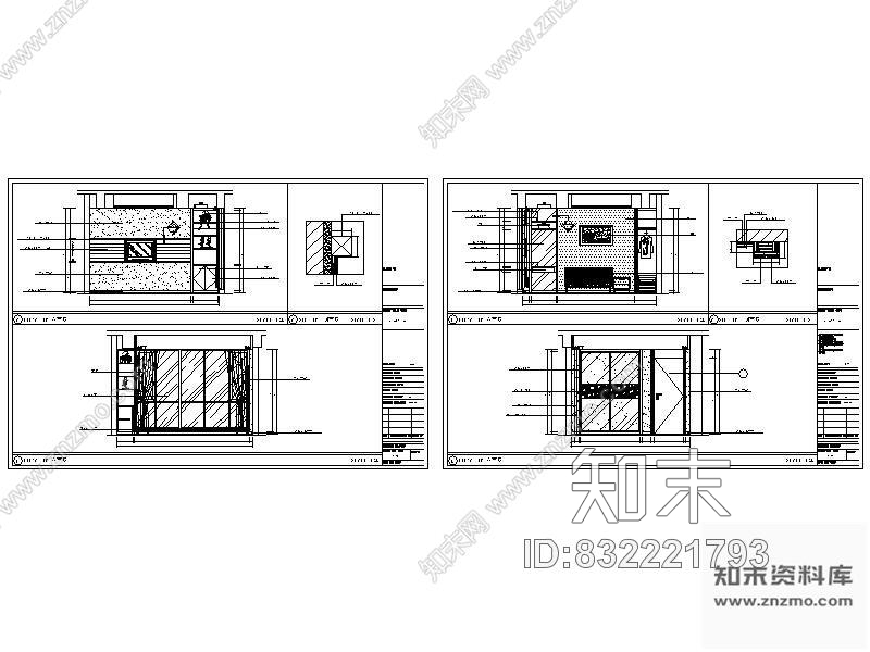 图块/节点次卧立面图cad施工图下载【ID:832221793】