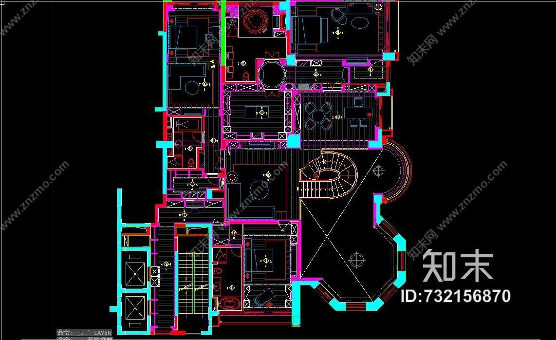 梁志天-北京星河湾A1户型cad施工图施工图下载【ID:732156870】