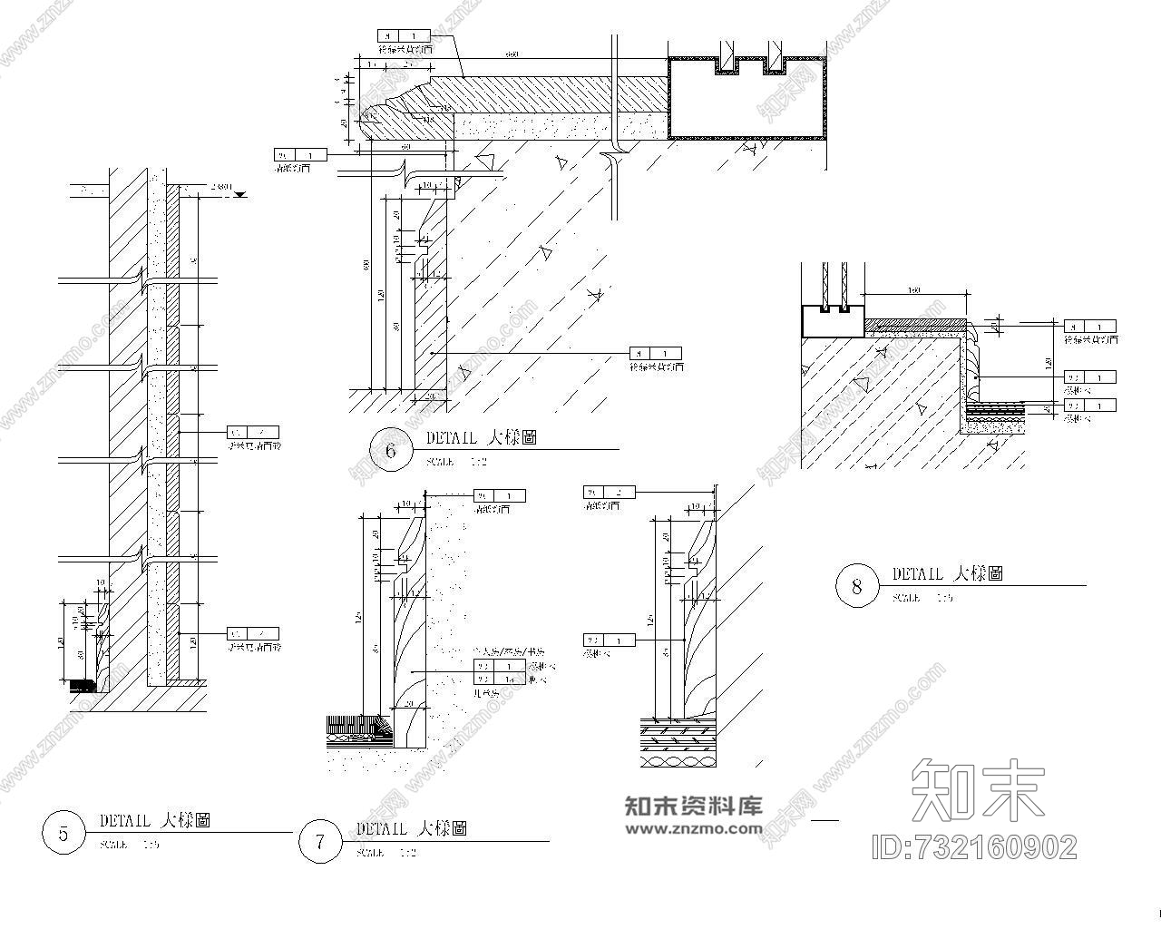 梁志天-杭州錢江新城D3戸型美式风格样板房cad施工图施工图下载【ID:732160902】