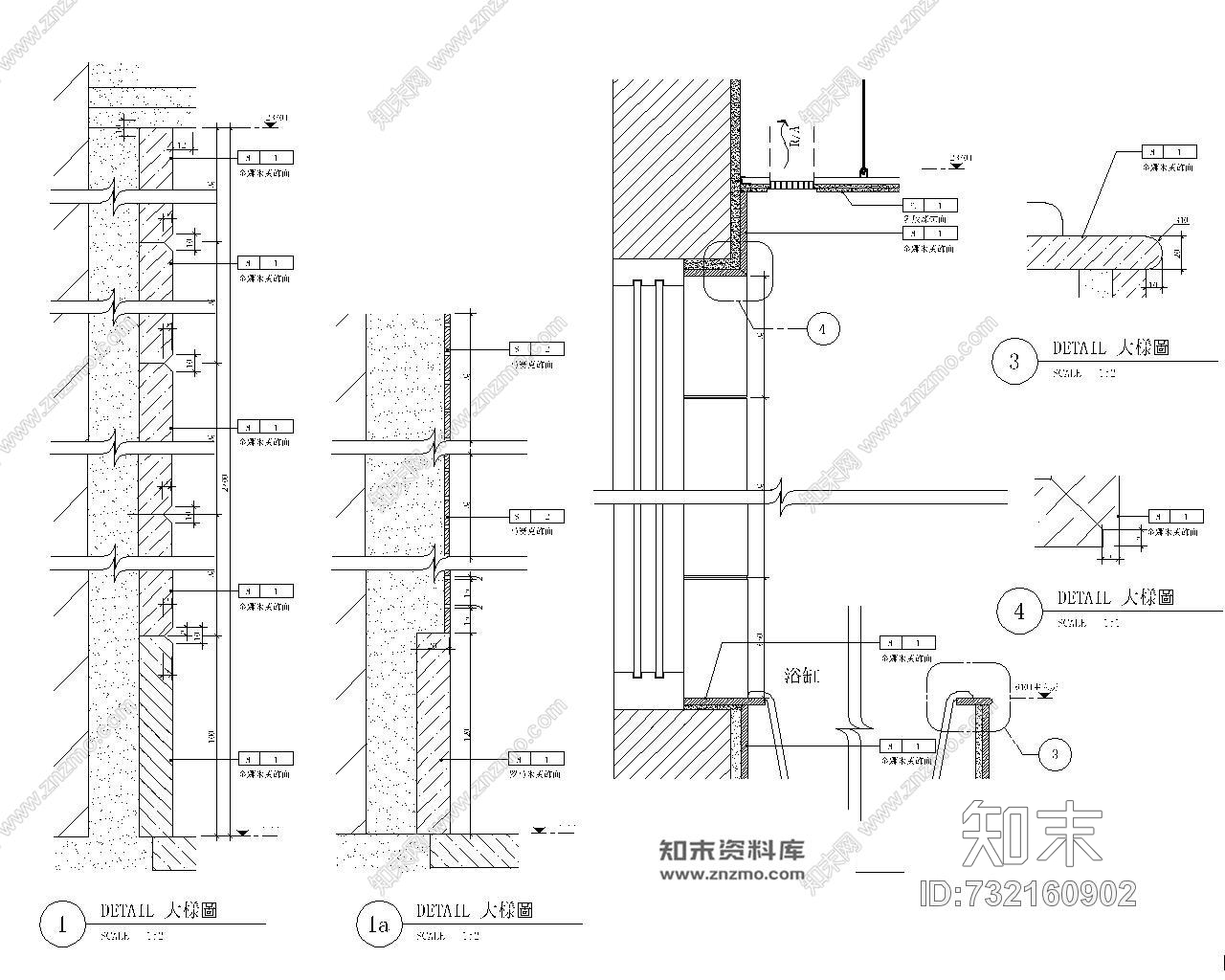 梁志天-杭州錢江新城D3戸型美式风格样板房cad施工图施工图下载【ID:732160902】