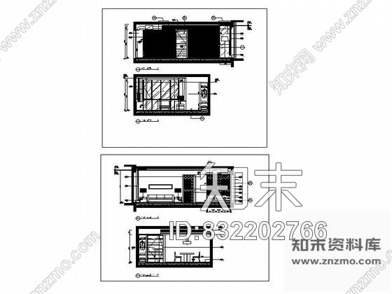 图块/节点现代客厅主立面图②cad施工图下载【ID:832202766】