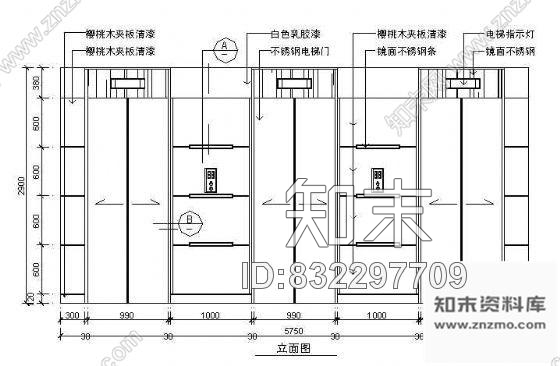 电梯间cad施工图下载【ID:832297709】