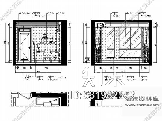 施工图西安北城首席豪宅简欧四居室样板间装修施工图含效果cad施工图下载【ID:531982353】