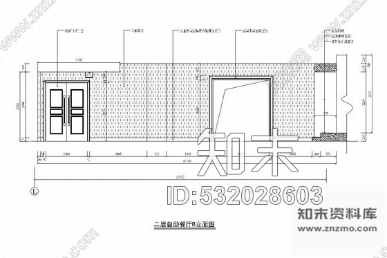 施工图湖北旅游风景名城酒店自助餐厅装修图cad施工图下载【ID:532028603】
