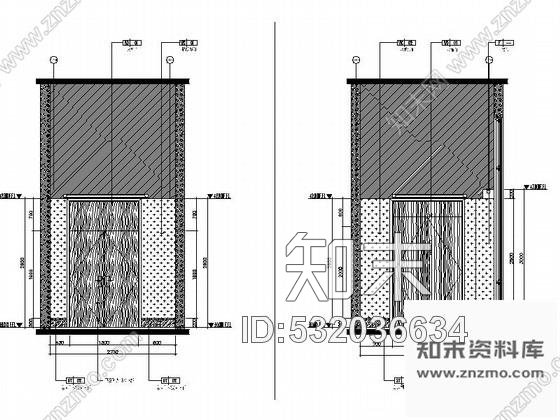 施工图重庆四星级中式风格酒店过道装修图cad施工图下载【ID:532036634】