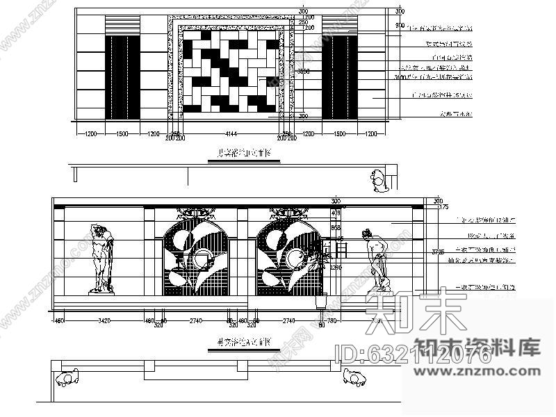 施工图浙江某浴场会馆室内装修图cad施工图下载【ID:632112076】