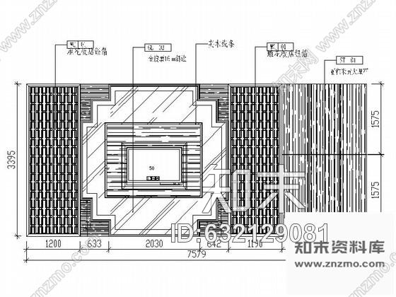 施工图树榴皮饰面装饰会所包厢装修图cad施工图下载【ID:632129081】