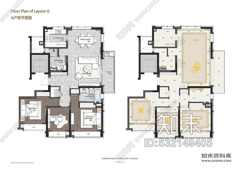 HWCD设计中粮前滩06-01#地块样板房cad施工图下载【ID:532149405】