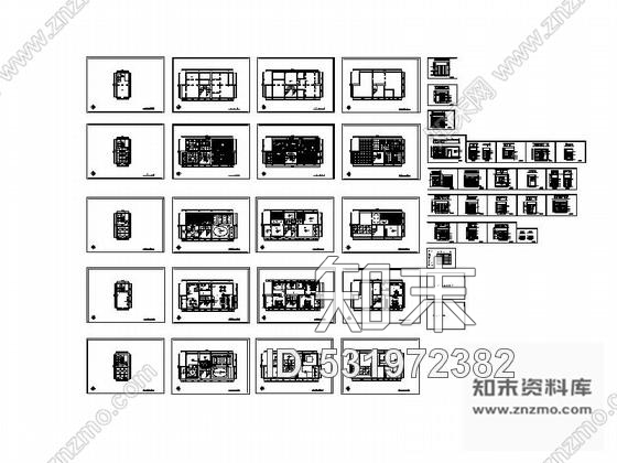 施工图原创现代简约时尚4层别墅室内设计CAD施工图cad施工图下载【ID:531972382】