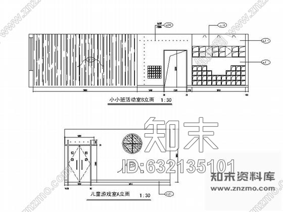 施工图江苏市级风格独特新颖的幼儿园室内施工图cad施工图下载【ID:632135101】