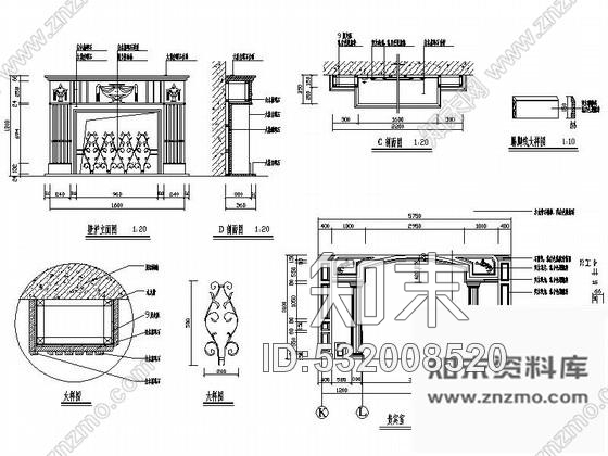 施工图某餐厅贵宾室设计装修图cad施工图下载【ID:532008520】