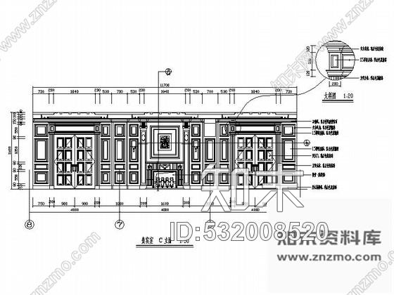施工图某餐厅贵宾室设计装修图cad施工图下载【ID:532008520】