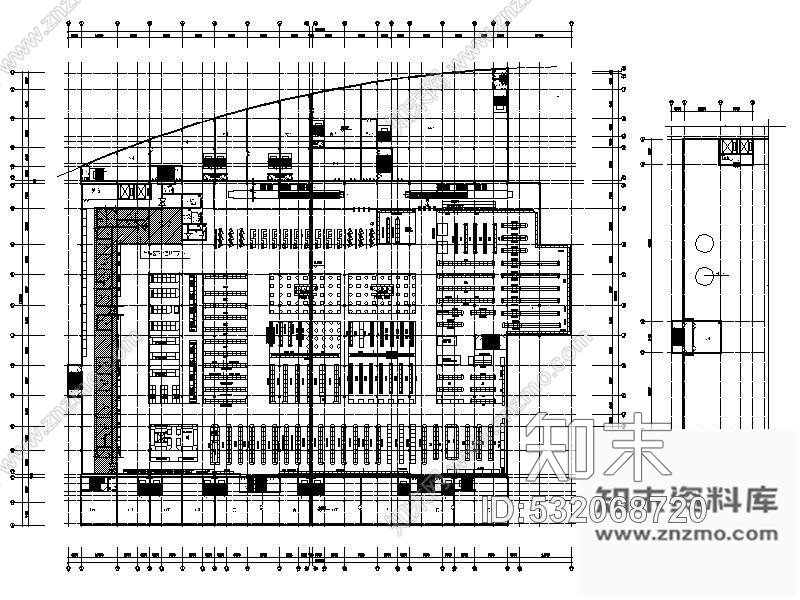 施工图福建某商场超市平面cad施工图下载【ID:532068720】