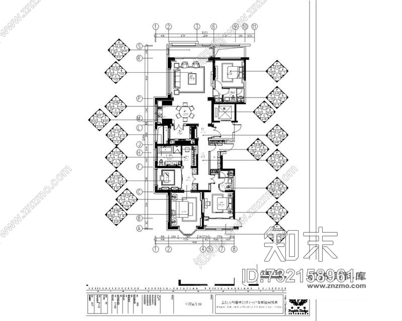 紫香舸万科翡翠滨江1-1户型丨CAD施工图+效果图cad施工图下载【ID:732158961】