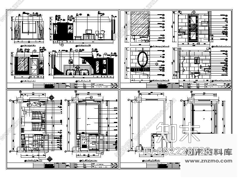 图块/节点豪华国际大酒店客房详图cad施工图下载【ID:832228728】