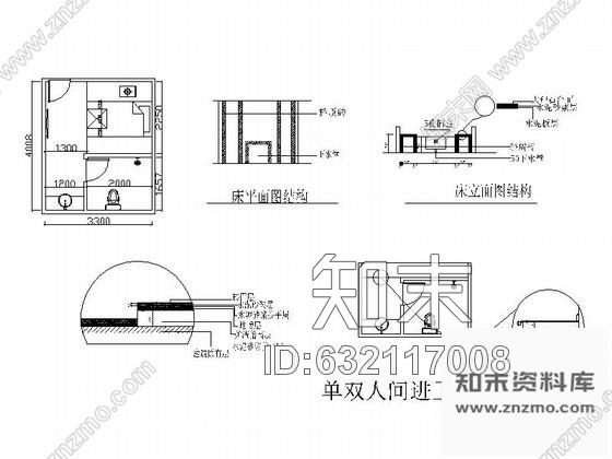 施工图成都某洗浴中心双人间装修图cad施工图下载【ID:632117008】