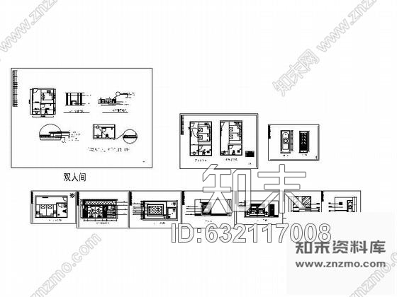 施工图成都某洗浴中心双人间装修图cad施工图下载【ID:632117008】