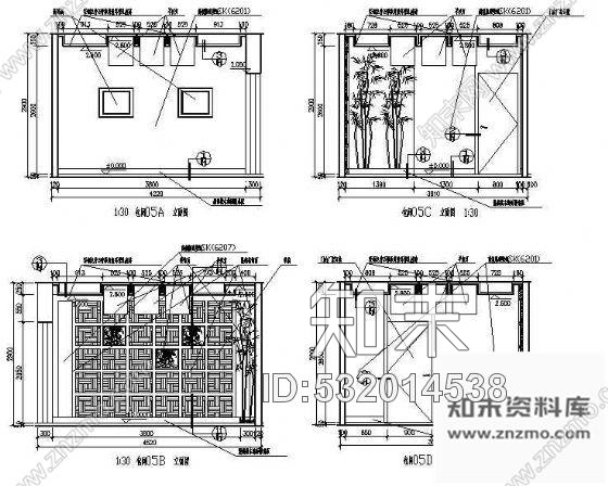 施工图中式餐厅装修图包间图纸cad施工图下载【ID:532014538】