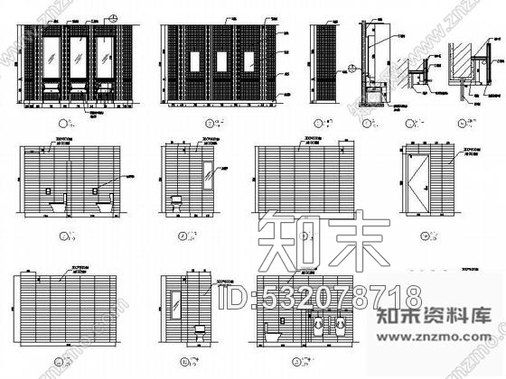 施工图黄山某售楼处洗手间装修图cad施工图下载【ID:532078718】