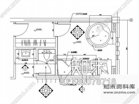 施工图黄山某售楼处洗手间装修图cad施工图下载【ID:532078718】