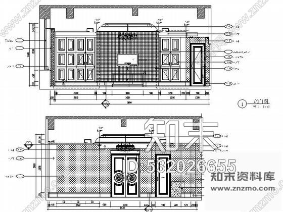 施工图内蒙古高档欧式风格酒店会所餐厅大堂装修CAD施工图含效果图cad施工图下载【ID:532026655】