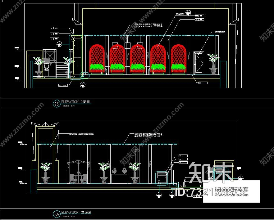 梁景华--北京棕榈泉超奢华复式楼样板cad施工图施工图非常详细cad施工图下载【ID:732156873】