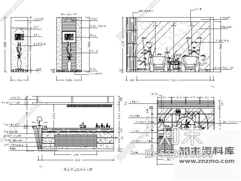 施工图双层中式特色饭店装修图cad施工图下载【ID:532006553】