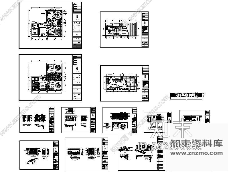 施工图双层中式特色饭店装修图cad施工图下载【ID:532006553】