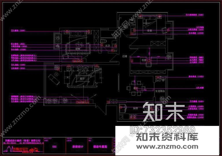 河南洛阳130平米中式设计-洛阳牡丹cad施工图下载【ID:732352989】