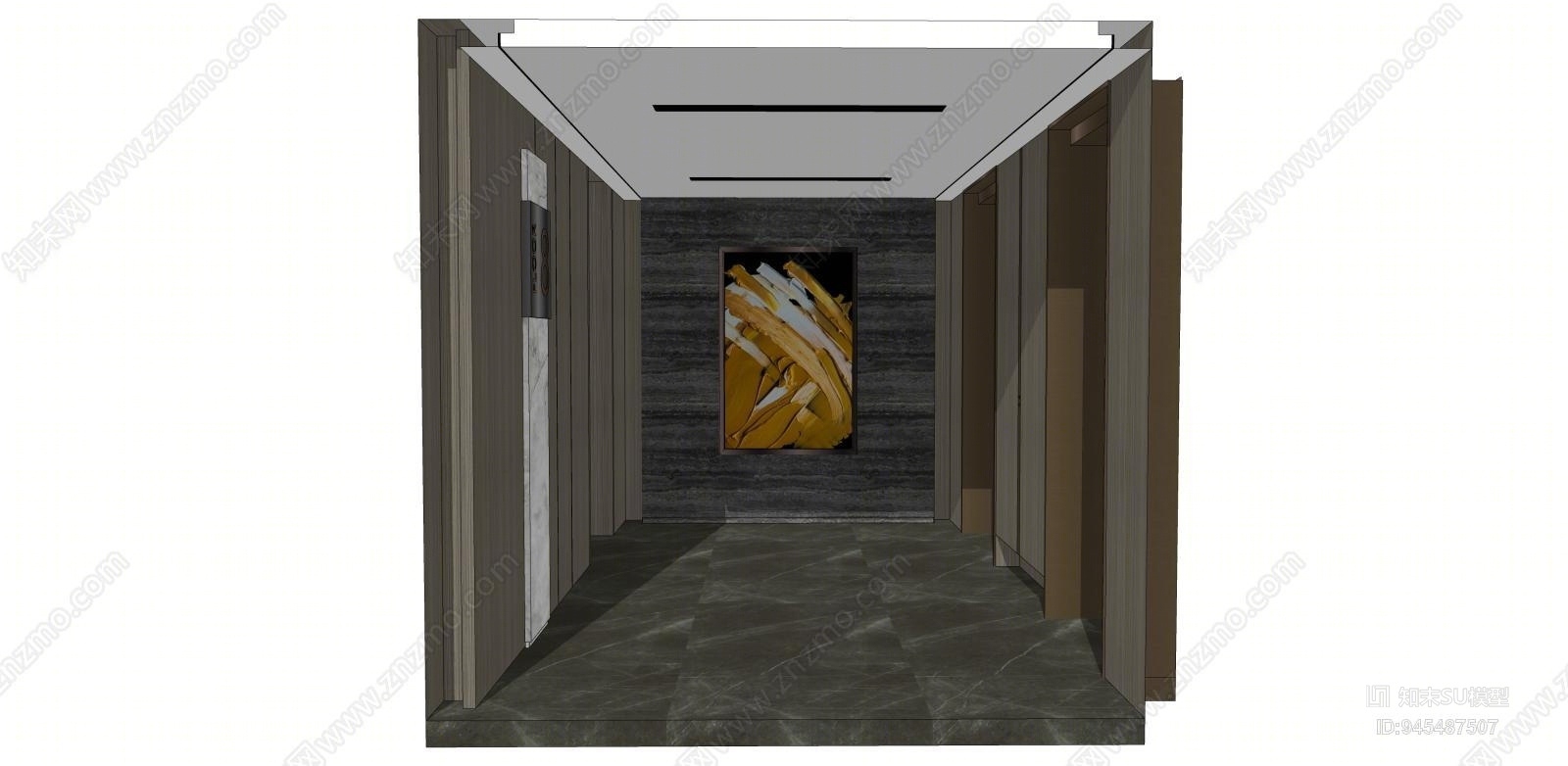 原创现代电梯厅 电梯 酒店 餐厅 商场 办公室 办公楼 画su模型下载
