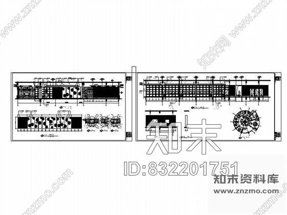 图块/节点西餐厅横切立面图cad施工图下载【ID:832201751】