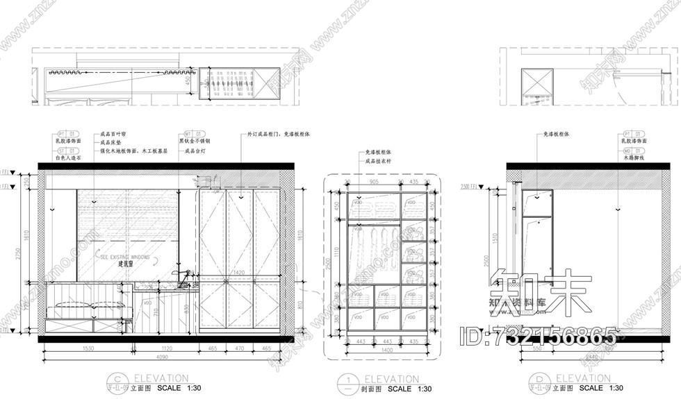 杭州力设计--杭州千岛湖中式别墅室内装修施工图含实景照片cad施工图下载【ID:732156865】