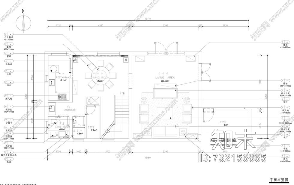 杭州力设计--杭州千岛湖中式别墅室内装修施工图含实景照片cad施工图下载【ID:732156865】