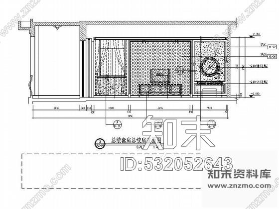 施工图天津豪华酒店套房总统房装修图cad施工图下载【ID:532052643】