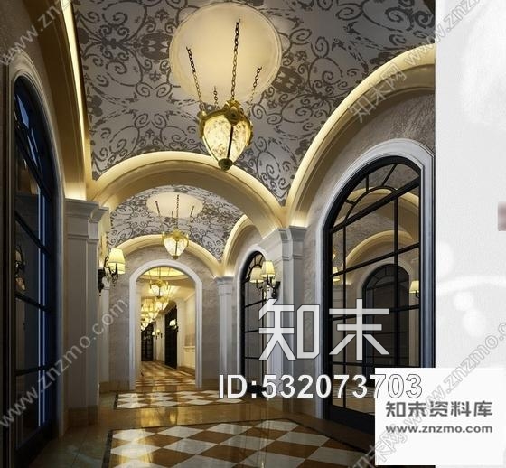 施工图湖北某欧陆风格时尚售楼处室内装修施工图含效果cad施工图下载【ID:532073703】