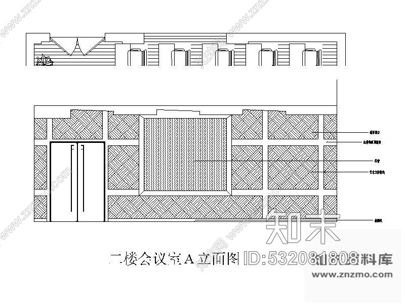 施工图某中学会议室装修图含效果cad施工图下载【ID:532081808】