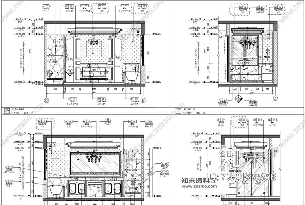 新古典风格别墅施工图含实景cad施工图下载【ID:732155856】