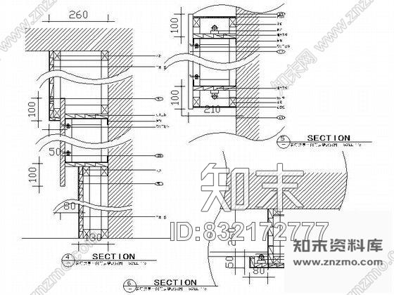 图块/节点成套石材装饰墙面造型节点详图CAD图块下载cad施工图下载【ID:832172777】