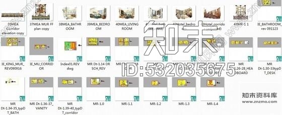 施工图天津某五星级酒店客房部分室内装修施工图含效果施工图下载【ID:532035675】