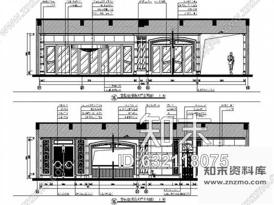 施工图某高级会所接待大厅装修图cad施工图下载【ID:632118075】