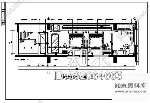 施工图某大酒店客房样板装修图cad施工图下载【ID:532064665】