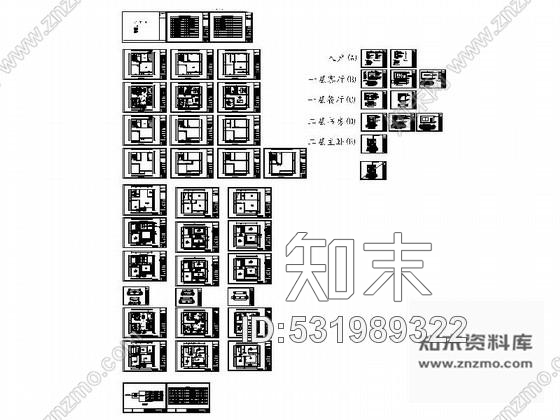 施工图江西自建三层别墅室内设计方案cad施工图下载【ID:531989322】