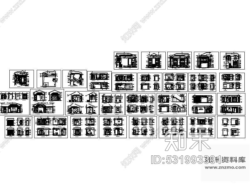 施工图某高档欧式风格别墅装修施工图cad施工图下载【ID:531993391】