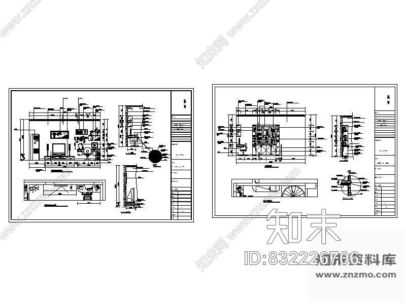 图块/节点休闲室详图cad施工图下载【ID:832226706】