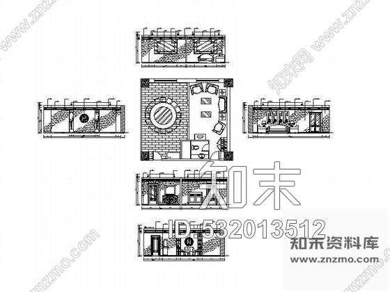 施工图餐厅中包装修图cad施工图下载【ID:532013512】