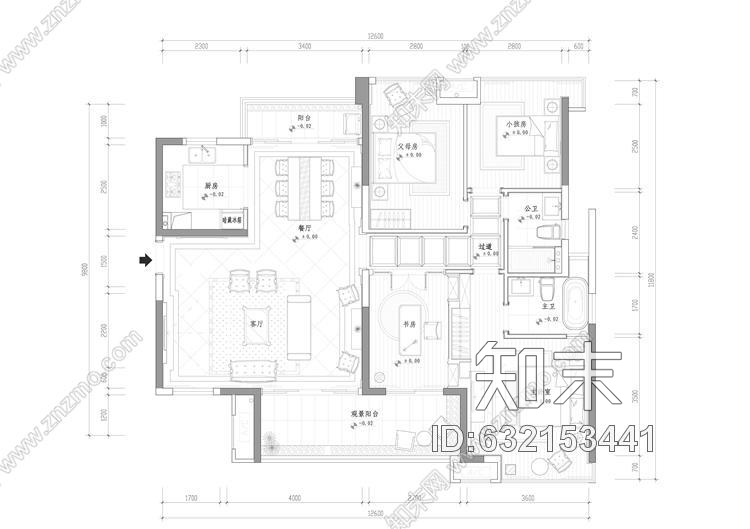 徐树仁-城市时代T1B浅色调欧式样板房本套含施工图施工图下载【ID:632153441】